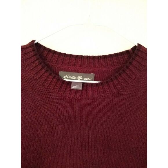 Men's Eddie Bauer Men's Large Burgundy sweater. Size Tall XLarge. - Picture 3 of 6